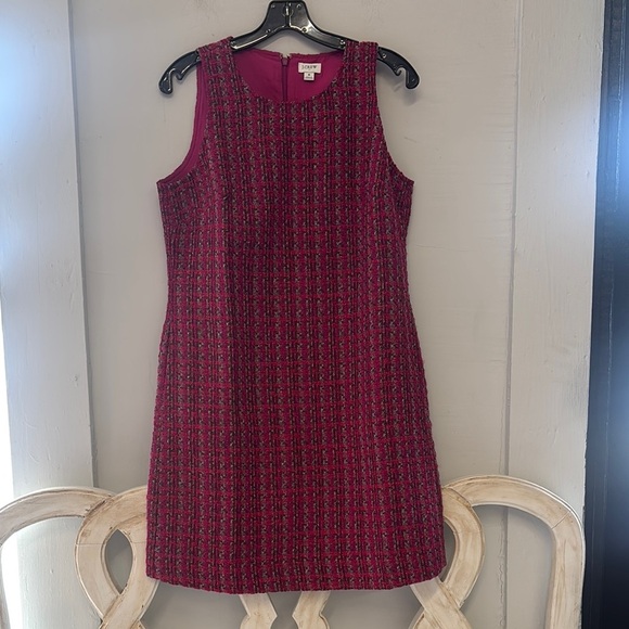 J. Crew Pink Tweed Sleeveless Mini Dress Size 8 - Picture 2 of 5